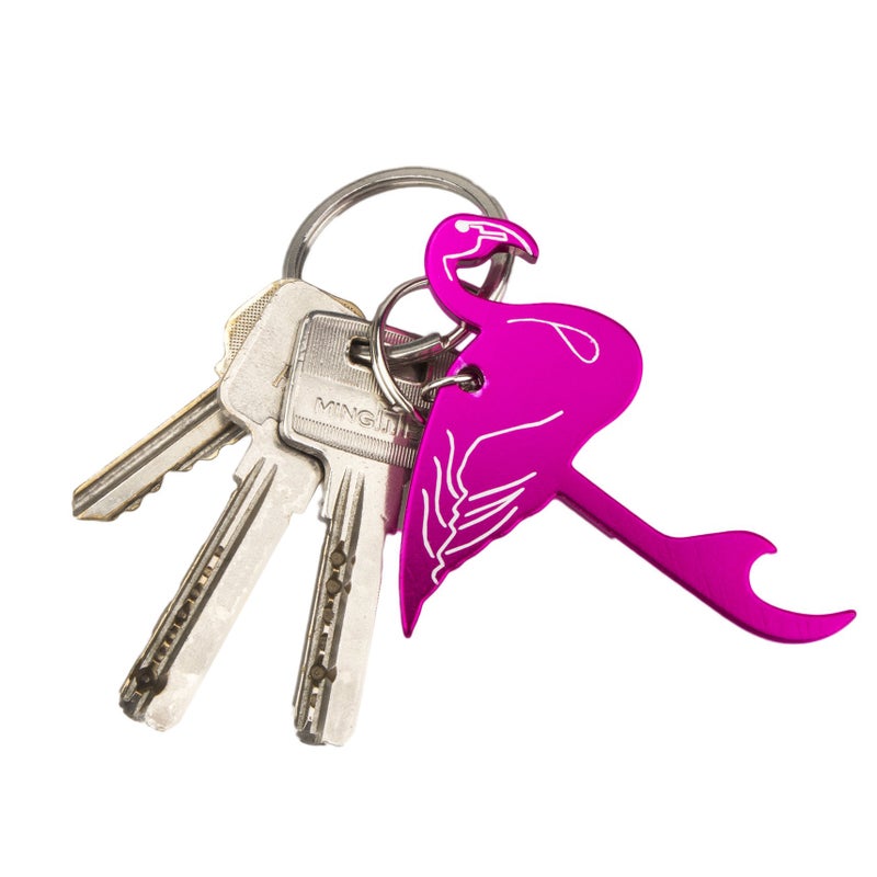 SWATOM Pink Flamingo 6PCS Bottle Opener Keychain Beer Openers Tool Key Chain Ring Accessories - Image 5